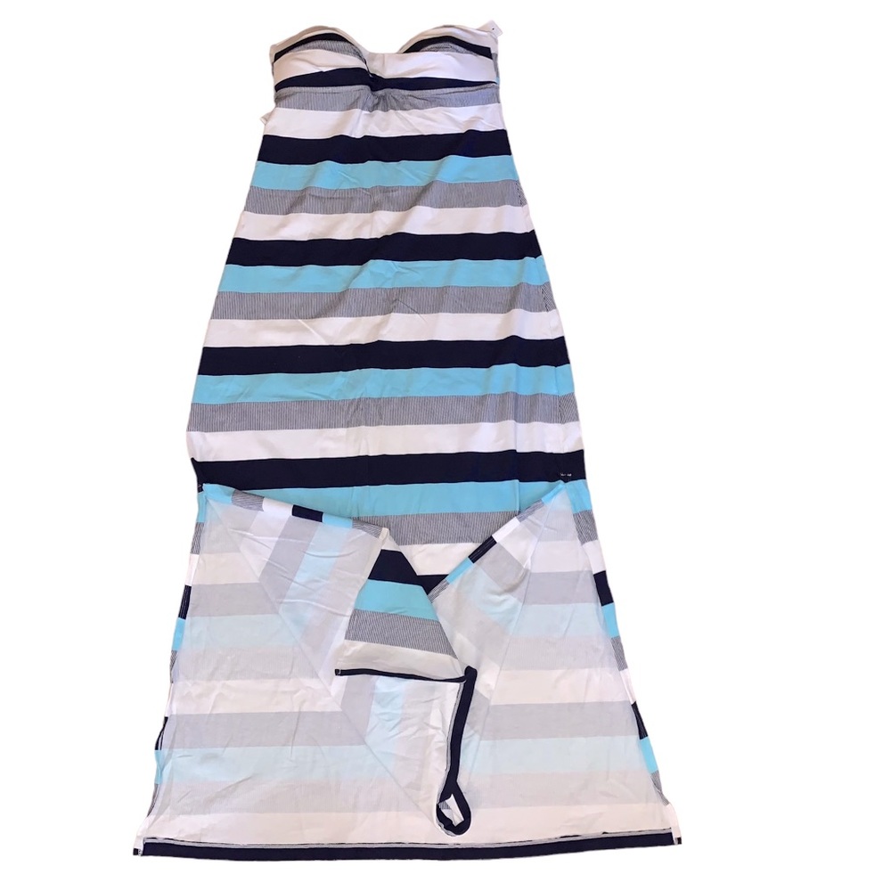 Tommy Bahama Bold Stripe Coverup Dress w/Tie Backs & Slits Size Medium/Tall - Picture 3 of 8